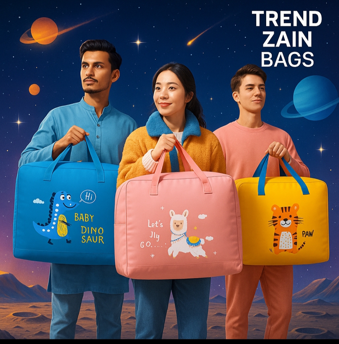 Baby Dinosaur Storage Bag for Kids – Large Capacity Travel Organizer with Zipper – Lightweight & Foldable – Cute Cartoon Design