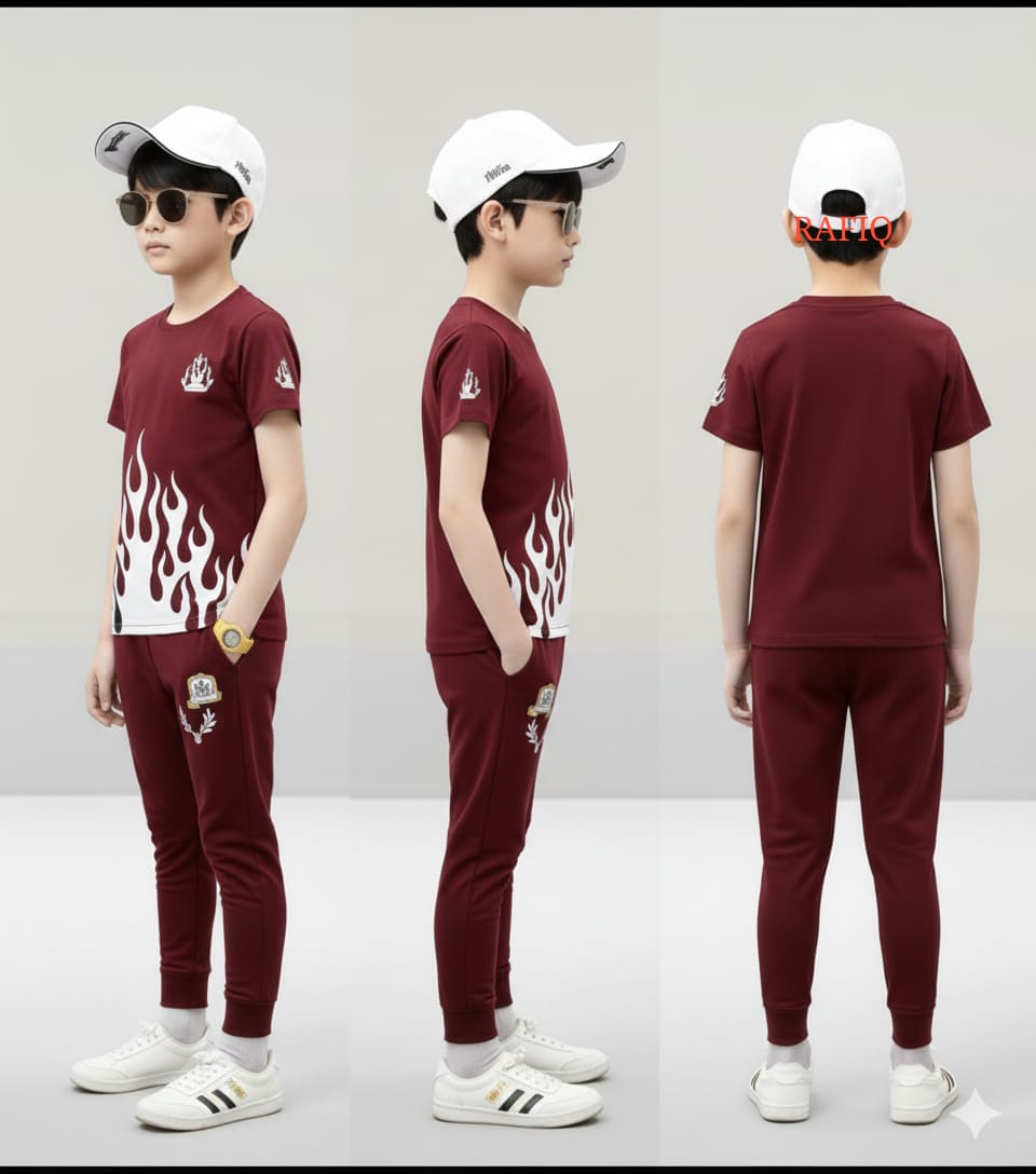 NEW TRENDY FRIED PRINTED TRACKSUIT FOR KID'S - SUMMER TRACKSUIT FOR KID'S - KID'S TRACKSUIT FOR SUMMER - KIDS TRACKSUIT T SHIRT AND JOGGING PANT FOR SUMMER -  SUMMER TRACKSUIT FOR KID'S