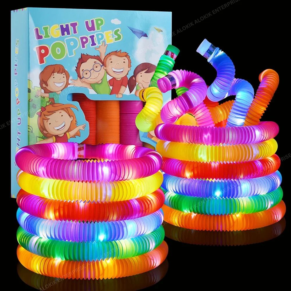 Led Light Pop Tube Toy Stretchy Bendable Pipe Toy Fidget Pop Toy Fidget Tube Toy Tube Sensory Toys