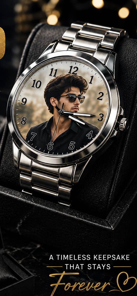 Custom Photo Watch for Men | Personalized Photo Wrist Watch | Stainless Steel Strap | Custom Picture Watch | Unique Gift for Men