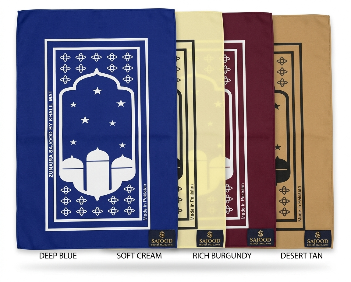 Large Size Muslim Foldable Portable prayer Mat for travelling, Portable Travel Prayer Pocket Mat - Musallah - Sajjadah - Janimaz - Janamaz - Jaenamaz - safri janamaz- Islamic - Multi Color