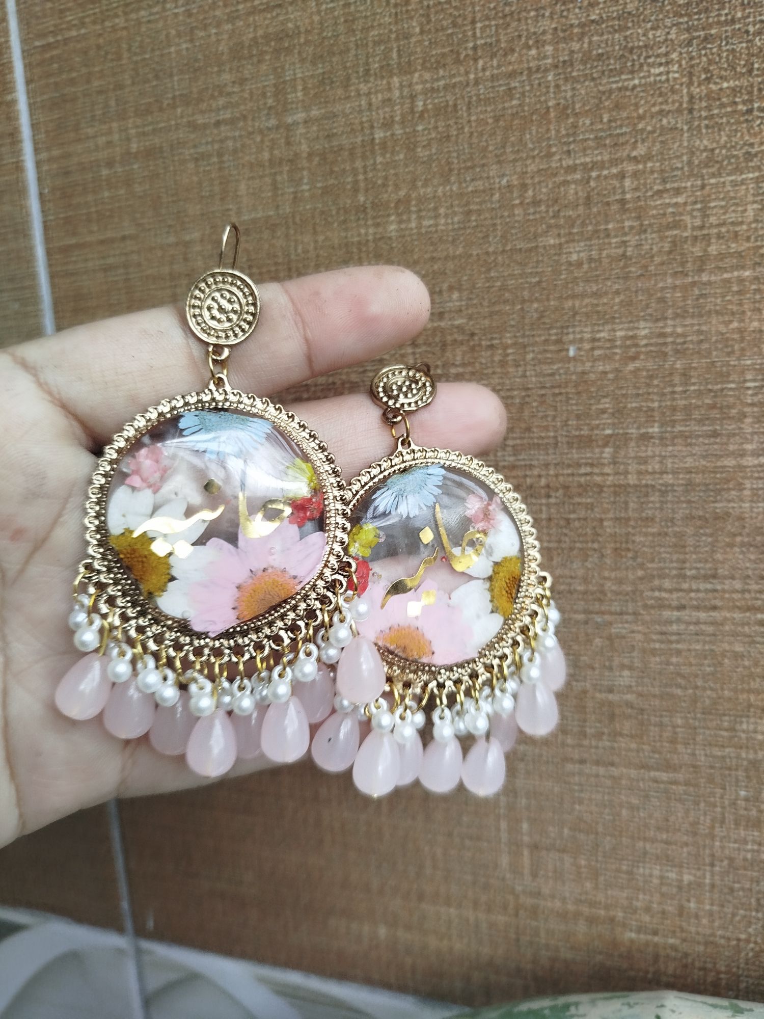 Customized Resin Jhumkas With Name Written On It