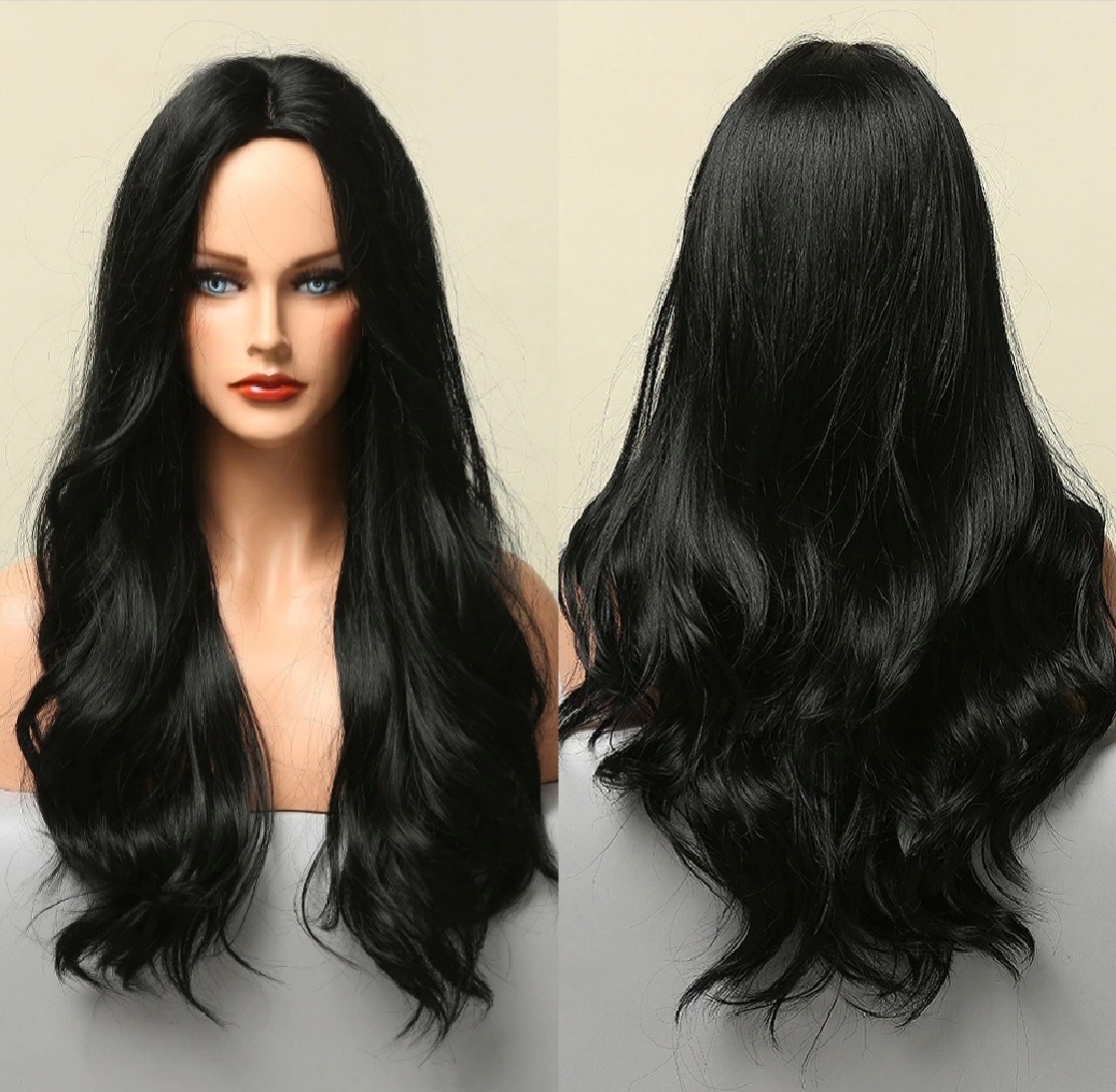 Natural Black Full Head Hair Wig for Women and Girls – Premium Quality, Adjustable Cap, Washable, and Matte Finish