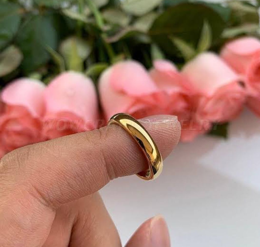 Top Fashion Stainless steel Round Ring For Women/Girls -Stylish High Quality Golden  Oval Shap Round Sginy Ring For Girls -Wedding Ring For Women