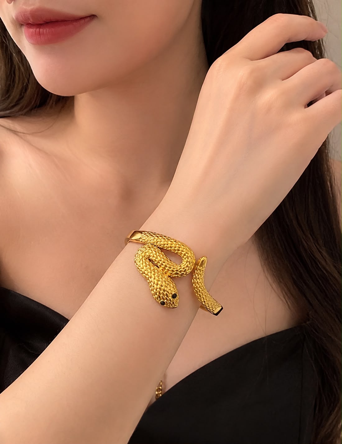 Stainless steel Luxury snake Handcuff bracelet