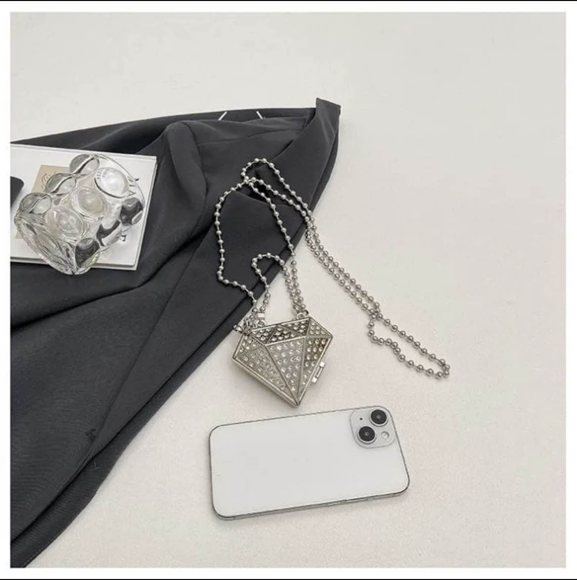 Mini Imported Metallic Diamond Style Clutch For Women & Girls