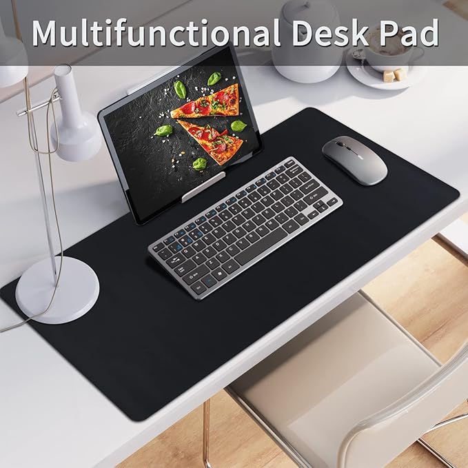 Premium PU Leather Desk Pad (24"x12") PU Leather Mouse Pad Waterproof and Stain Resistant Table Mat Non-Slip PU Leather Mat for Office and Home Durable Laptop Desk Pad Stylish PU Leather Blotter for Writing Gaming and Office Use Large Size Desk Mat