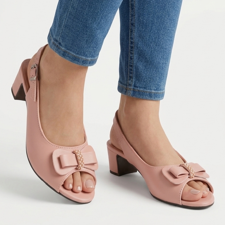 American Womens Bow Heel Layered Cowhide Thick Heel Women's Sandal Square Toe Leather Sandals Bow Shallow Heel
