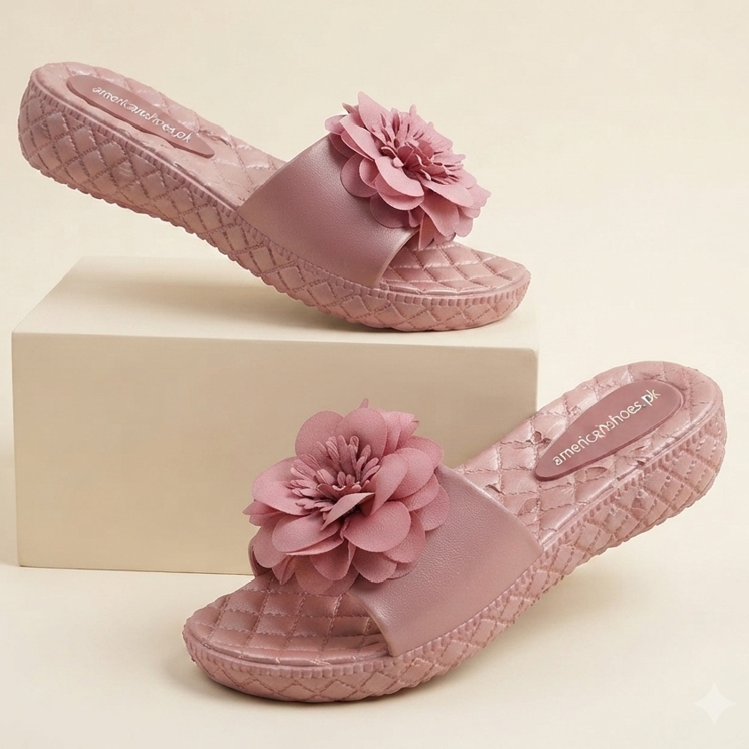 Women Flower Wedge Sole Foam Slippers Soft & Light Weight PVC Wedge Sandals for Women