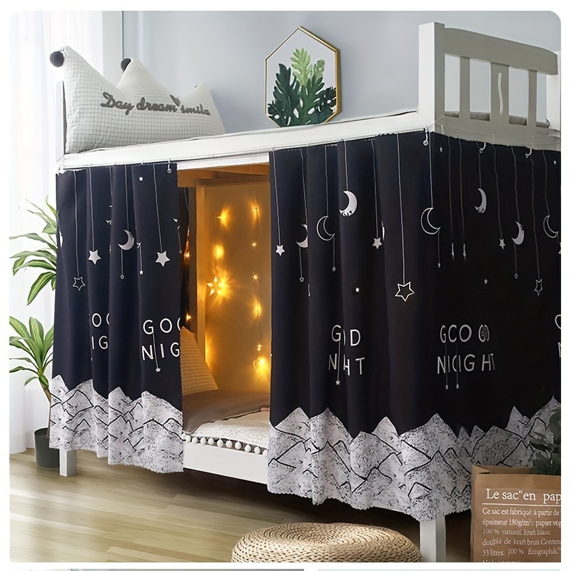 1 Privacy Bed Curtain - Blackout, Dustproof for Bunk and Single Beds, Perfect for Families and School Dormitories