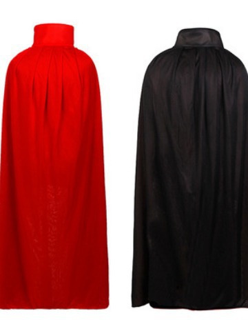 Halloween Women Men Clothes Cosplay Costume Adult Stand Collar Hooded Cape Black Red Reversible Cap Vampire Halloween Party