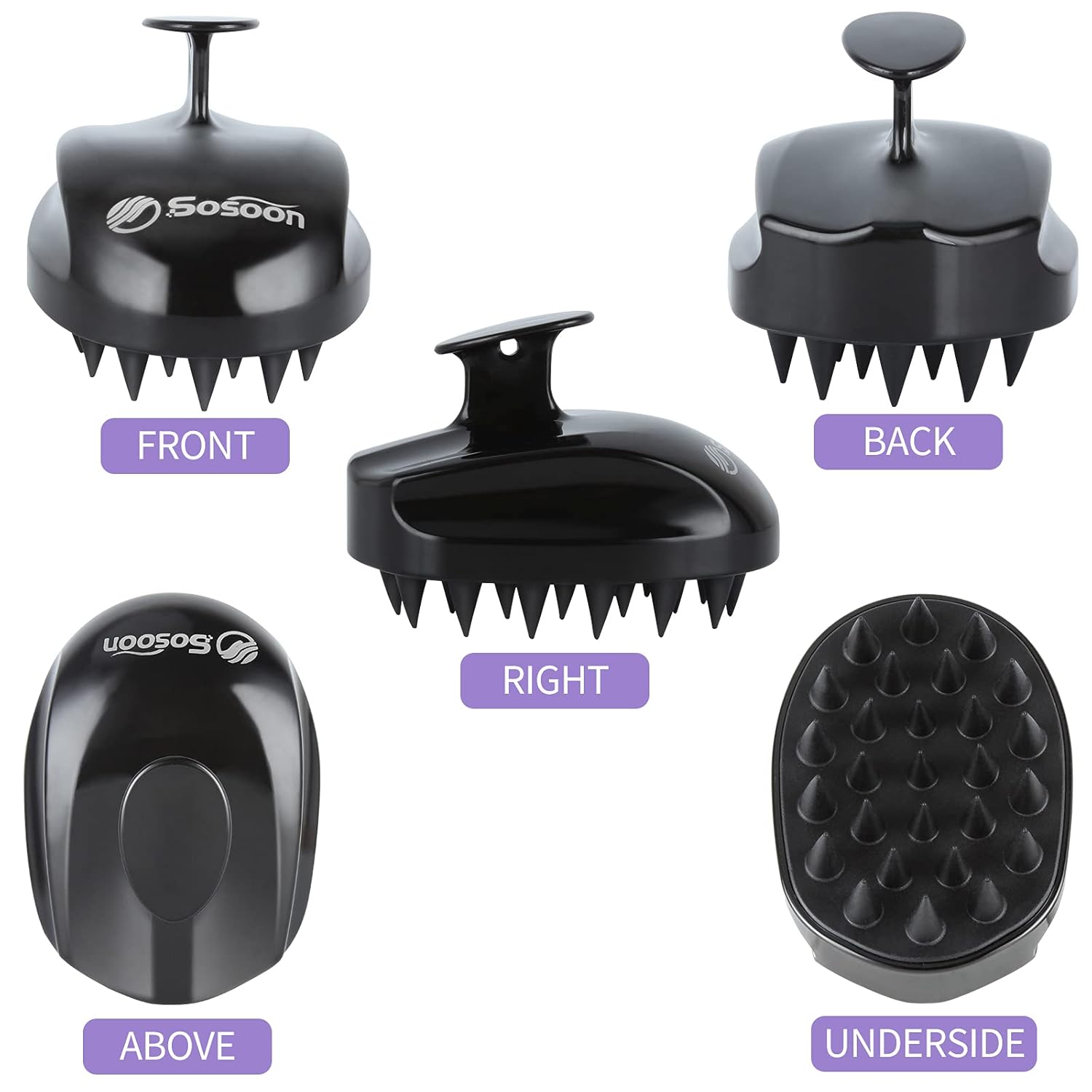 Hair Scalp Massager Shampoo Brush – Soft Silicone Bristle Hair Scrubber for Dandruff Removal, Wet & Dry Hair Care for Men & Women – Random Color – No Color Choice
