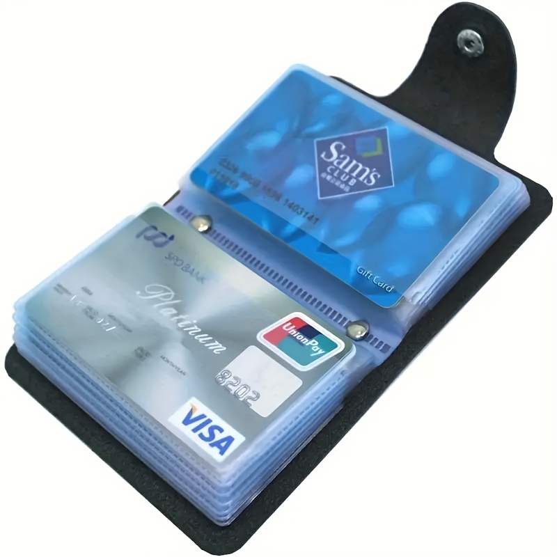 1Pc Black & Coffee PU Leather 24 Bits Card Case Business Card Holder Men Women Credit Passport Card Bag ID Passport Card Wallet