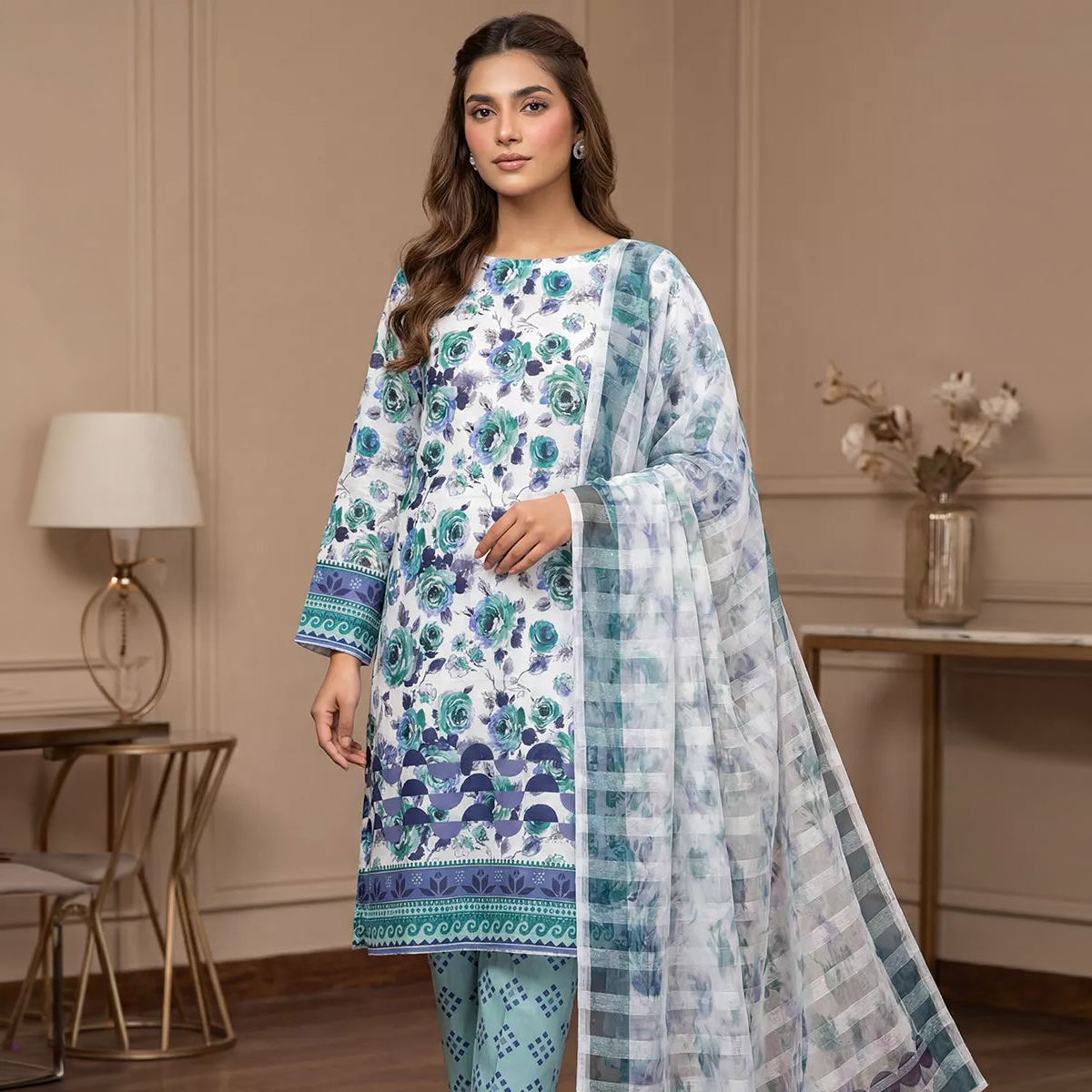 Salitex 3 Piece Unstitched for Women Printed Silk Lawn Suit (SUNS7ASI356) SIBEL MARCH III 2026