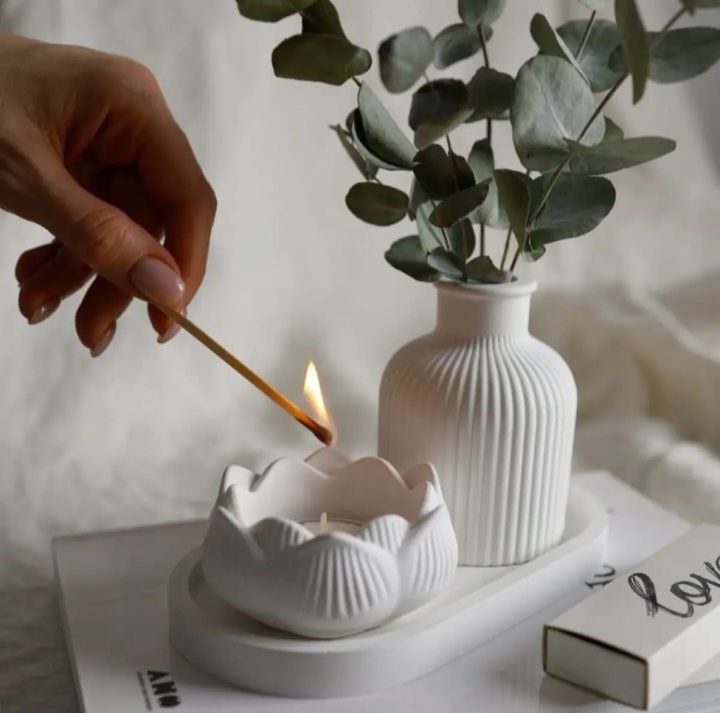 3 Pcs Set of Home Decor | Vases & Vessels | Decorative Bowls | Aromatherapy Candles | Home Fragnance