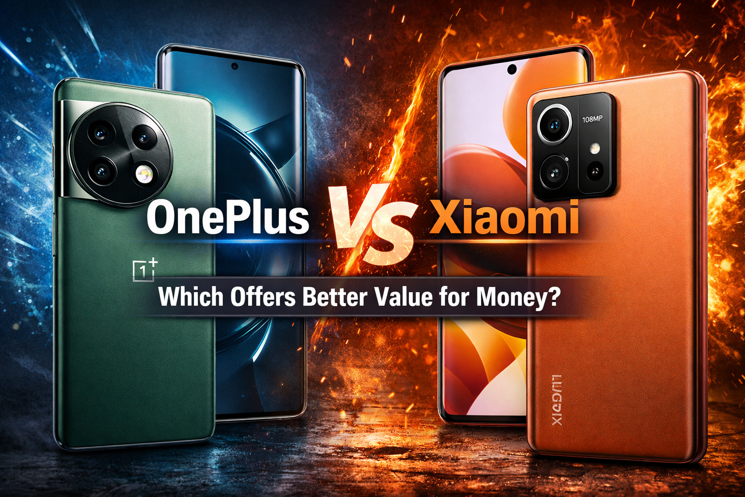 OnePlus vs Xiaomi smartphones comparison showing design, camera and value for money features in 2026