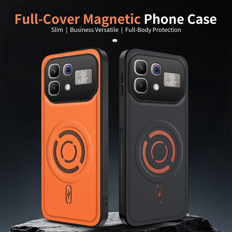 For Infinix Note60 60 Pro 60 Ultra Case Magnetic Adhesive Textured Leather Drop-Protection Cover for Infinix Note 50 40 30 Funda