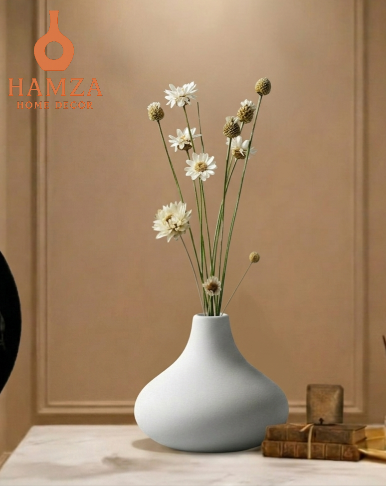 Black & White Minimalist Vase – Handmade Ceramic Home Decor Accent