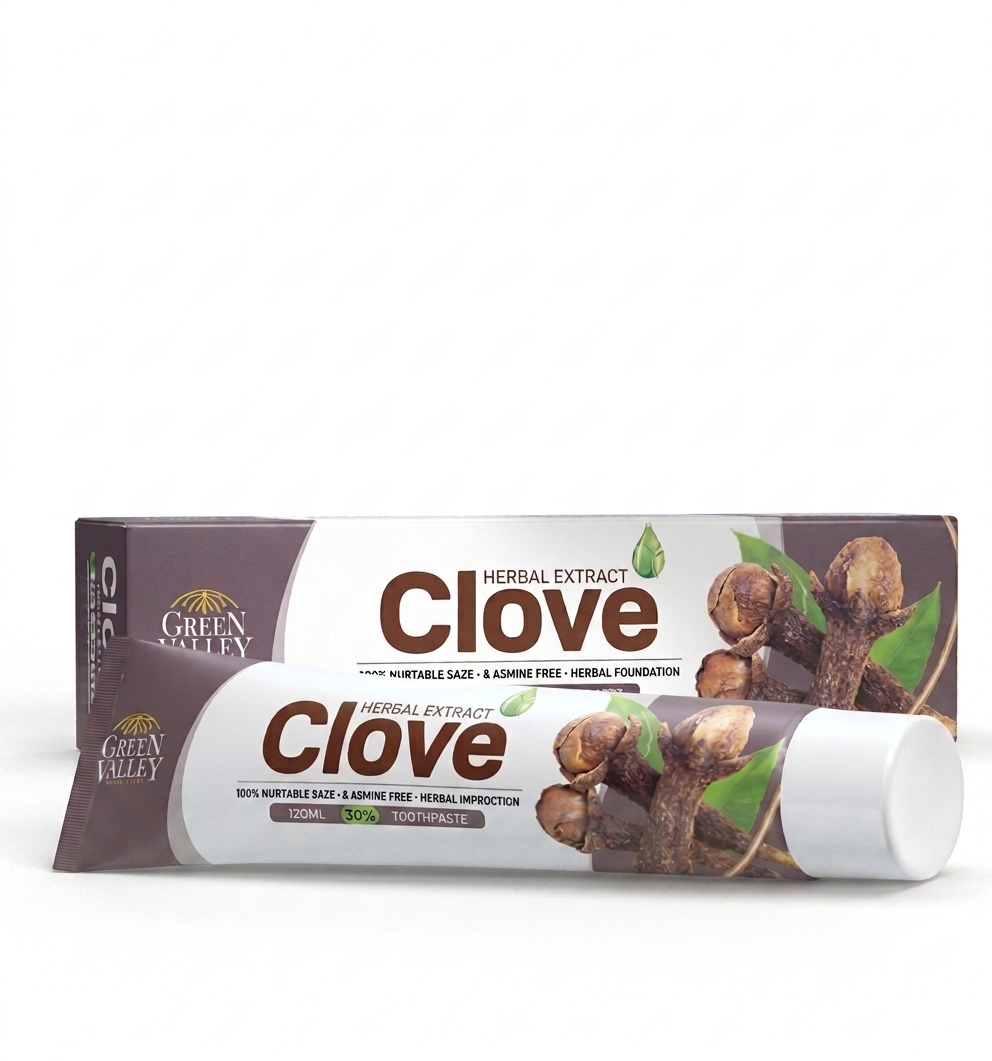 Green Valley Clove Toothpaste 185g | Fluoride Free Herbal Toothpaste | 5 Herb Protection | Export Quality Oral Care for Healthy Teeth and Gums