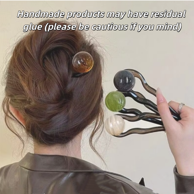 Fashion Colored Hair Clip Pearl Sticks Hairpin Fork Bun Sweet Acrylic Women Girls Accessories Trusted Product
