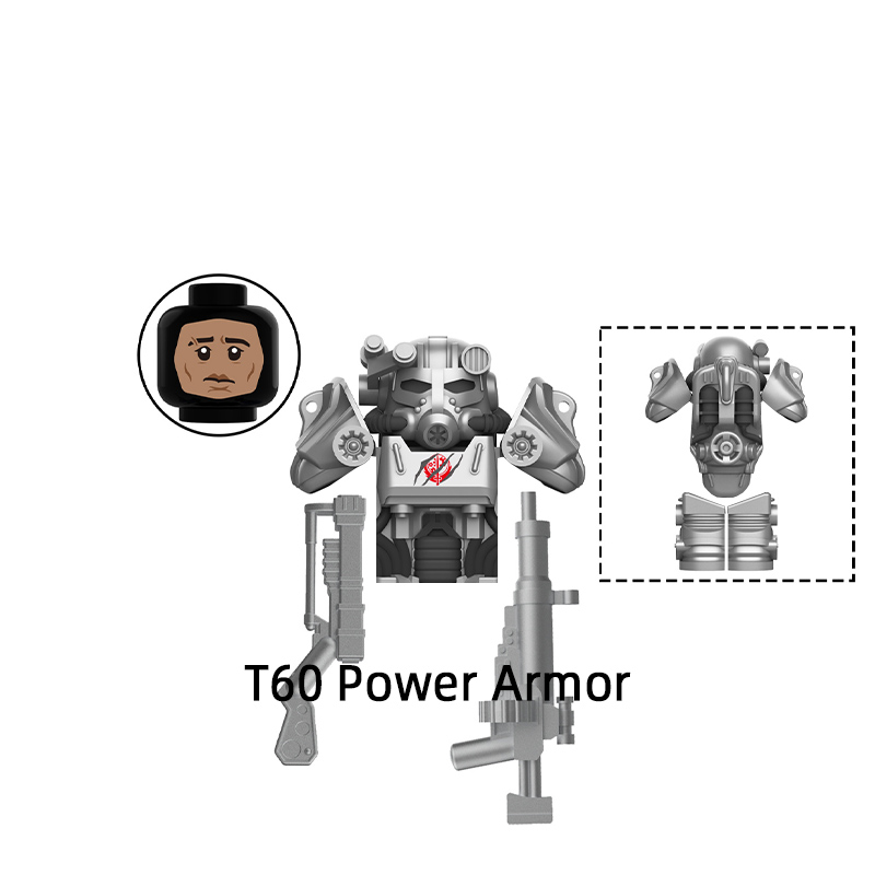 T60 Power Armor Model Building Block Set  Children's Toy MY701-705 Suitable for Film and Television Enthusiasts to Collect