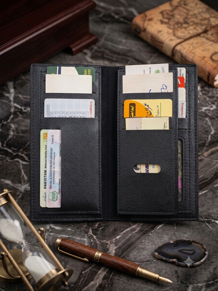 PU Leather Long Bifold Wallet For Men /Multicard Holder  With Zipper Pocket / Wallet For Men