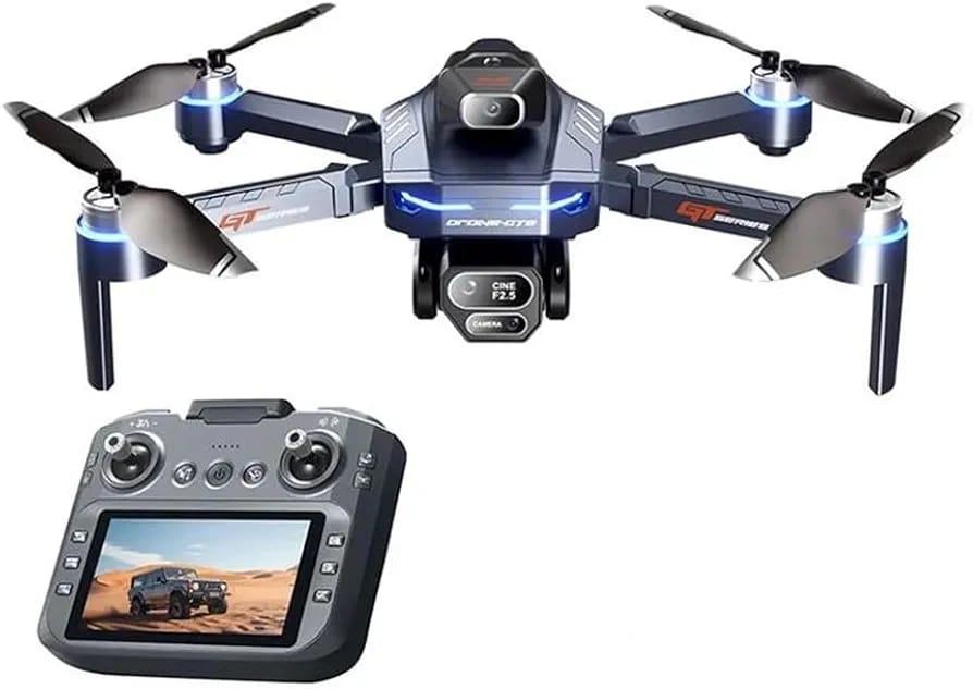 New GT8 Series Drone with Dual Camera & Display Remote with GPS - 4K Optical Flow | Cine F2.5 Lens | Foldable Design | Brushless Motor Drone Optical Flow Positioning Camera Drone