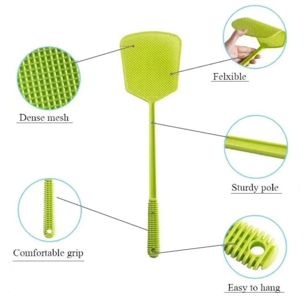 Fly Swatter, 3 Pack Strong Plastic Fly Swat Set with Long Flexible Handle Manual Heavy Duty Fly Swatters Assorted Colors (Random Color)
| Makhimaar | Makhi Maar | Fly killer | fly Controller | Bugs killer | Manual fly killer | Fly Killer Racket | fly rack