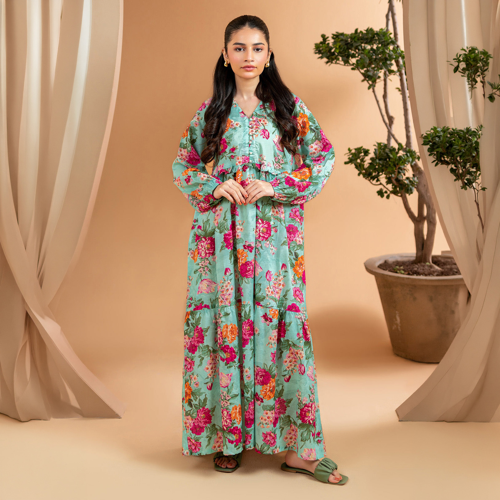 Zellbury 1 Piece Cross Slub Stitched Suit For Women Tunics - 2043 - Ready To Wear - Dress For Girls - Essential Pret - Summer