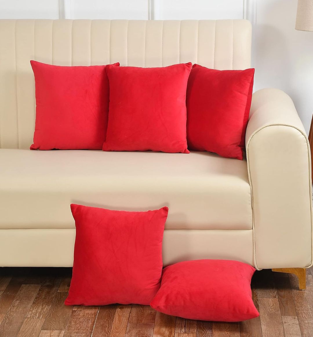 Pack Of 5 Plain Velvet Cushion Covers