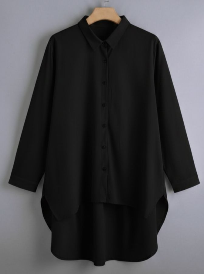 Cotton Fold Collar With Long Sleeve Blouse Shirt For Women's Casual Wear