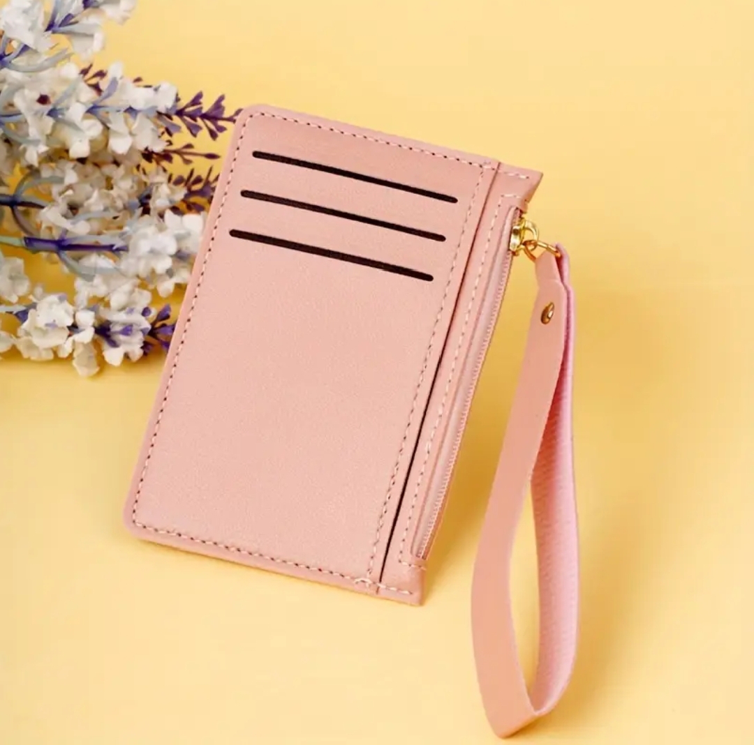 Women's Minimalist Credit Card Holder Solid Color Clutch Wallet Portable Simple Coin Purse