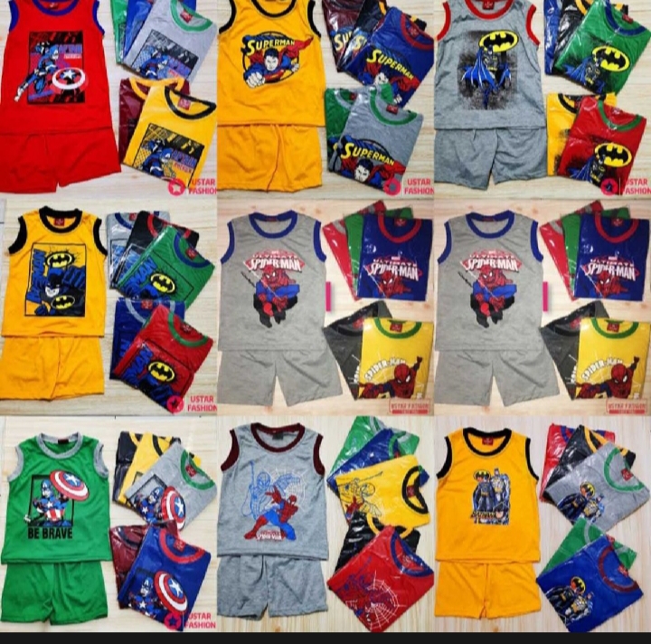 Pack of 3 Baby Boy Sando and Shorts Set – Soft Jersey Summer Dress for Kids | Baba Dress for 1-4 Years
