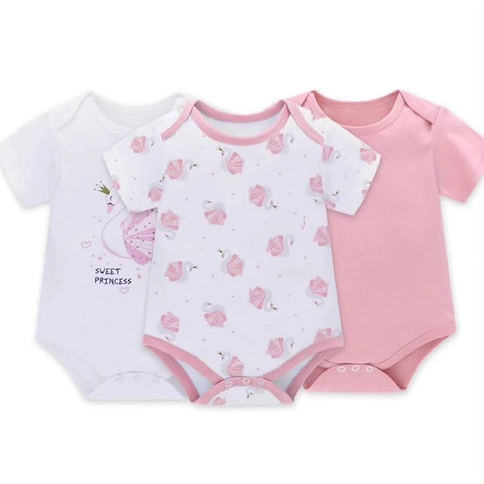 baby romper bodysuit pack of three cotton unisex boy girl imported
