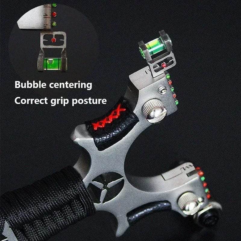 Metal Target Practice Launcher with Laser Pointer High Power Elastic Rubber Band Outdoor Sporting Activity Precision Aim Training Tool