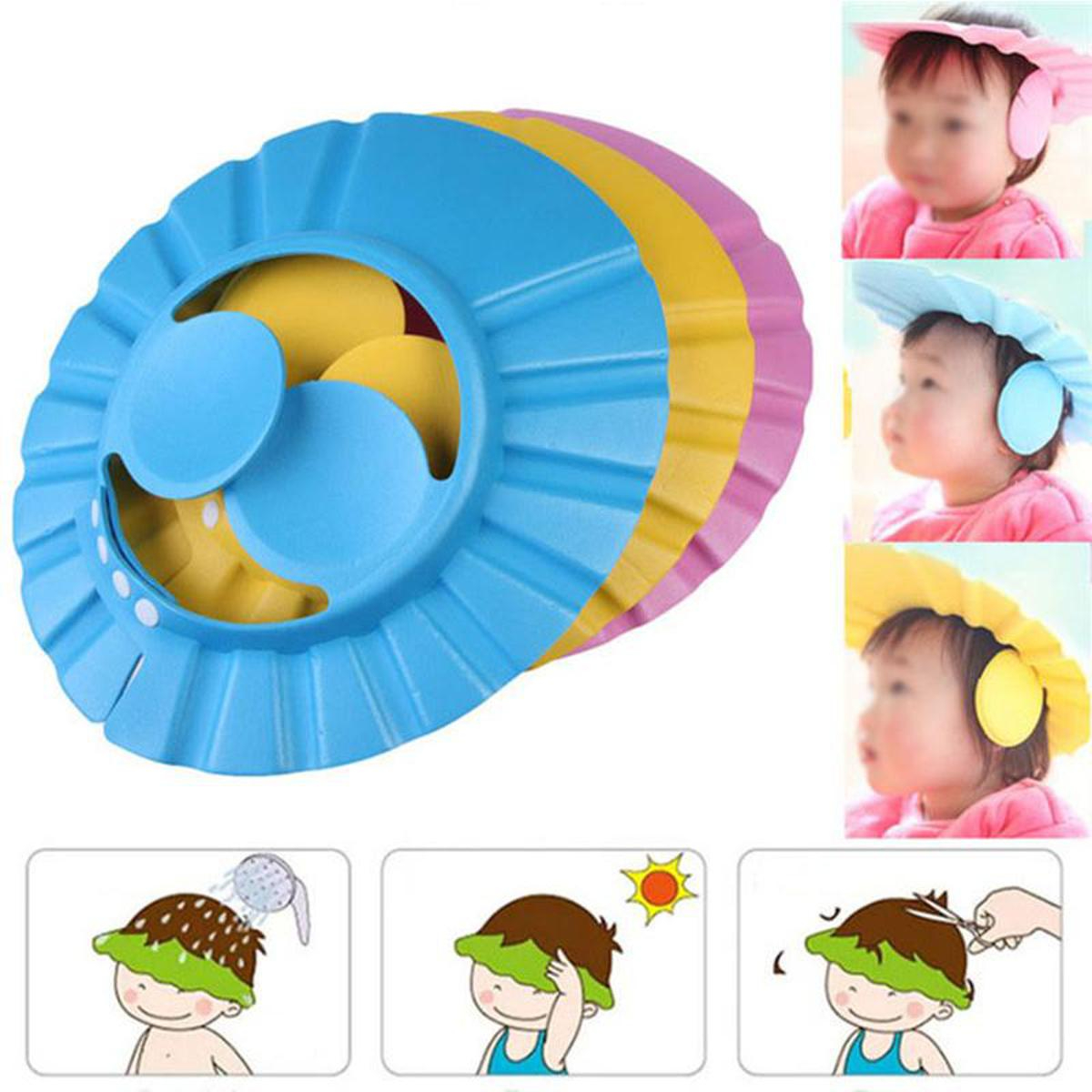 Baby Shower Cap Adjustable Hair Wash Hat for kids Infant Ear Protection Safe Children Kids Shampoo Bath Head Cover