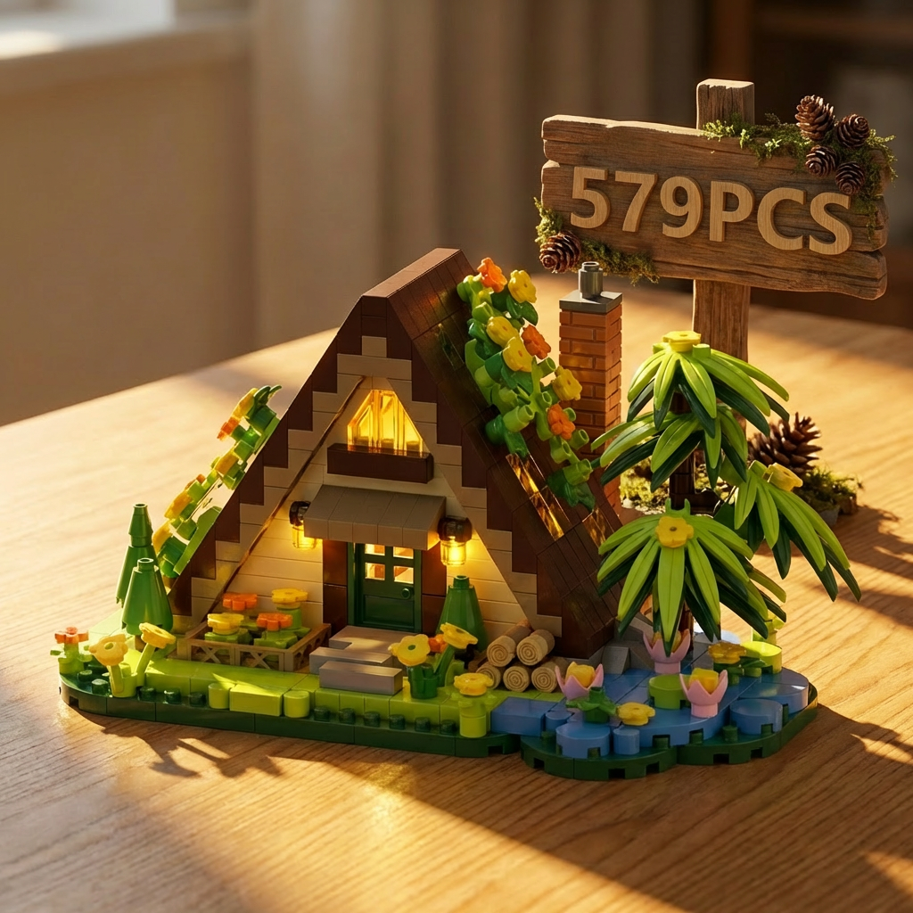 479PCS Forest Cabin Mini Building Blocks Set City Street View Greenhouse Windmill Tree House DIY Model  Birthday 