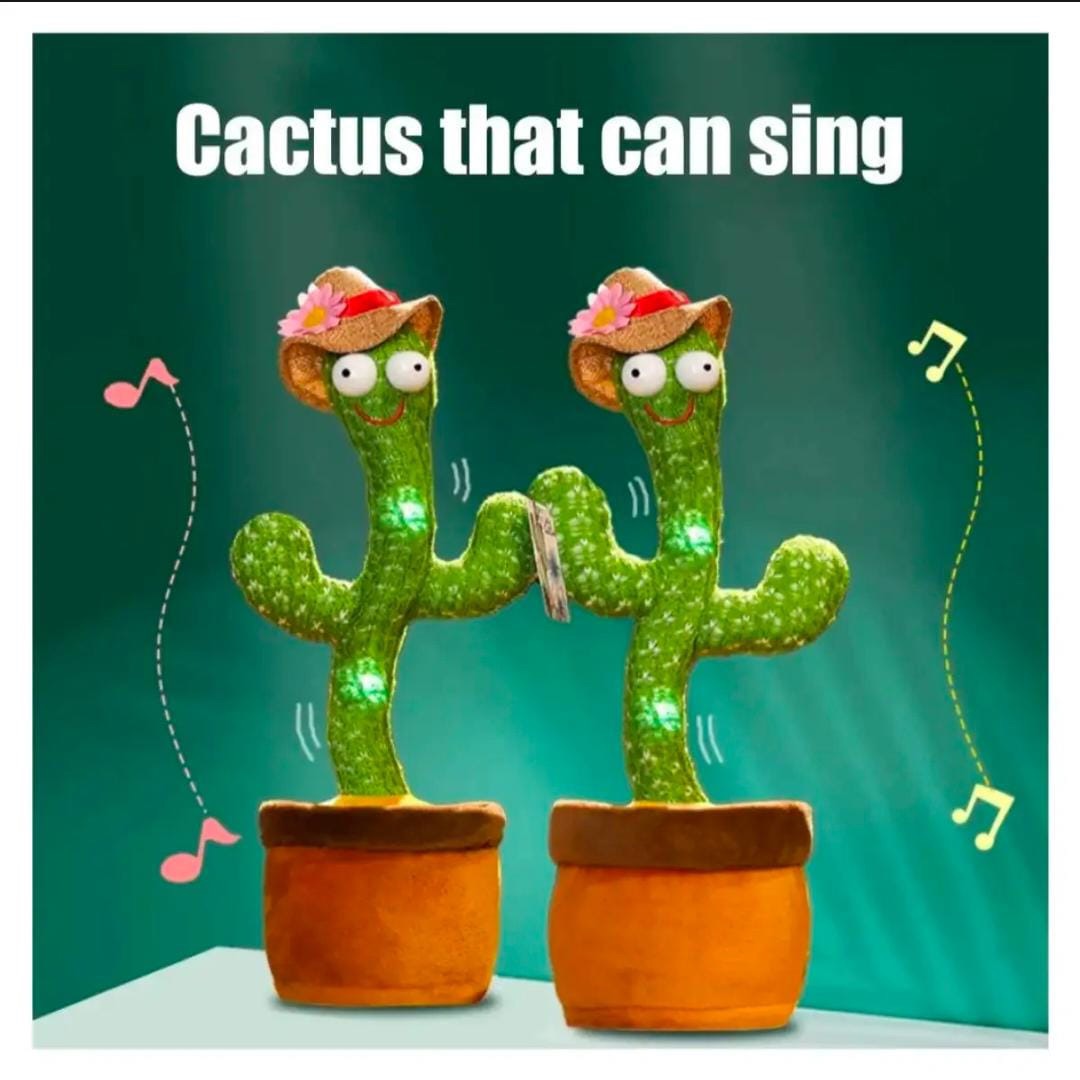 Rechargeable Dancing Cactus Toy – With Recording, Singing, Talking & Lighting