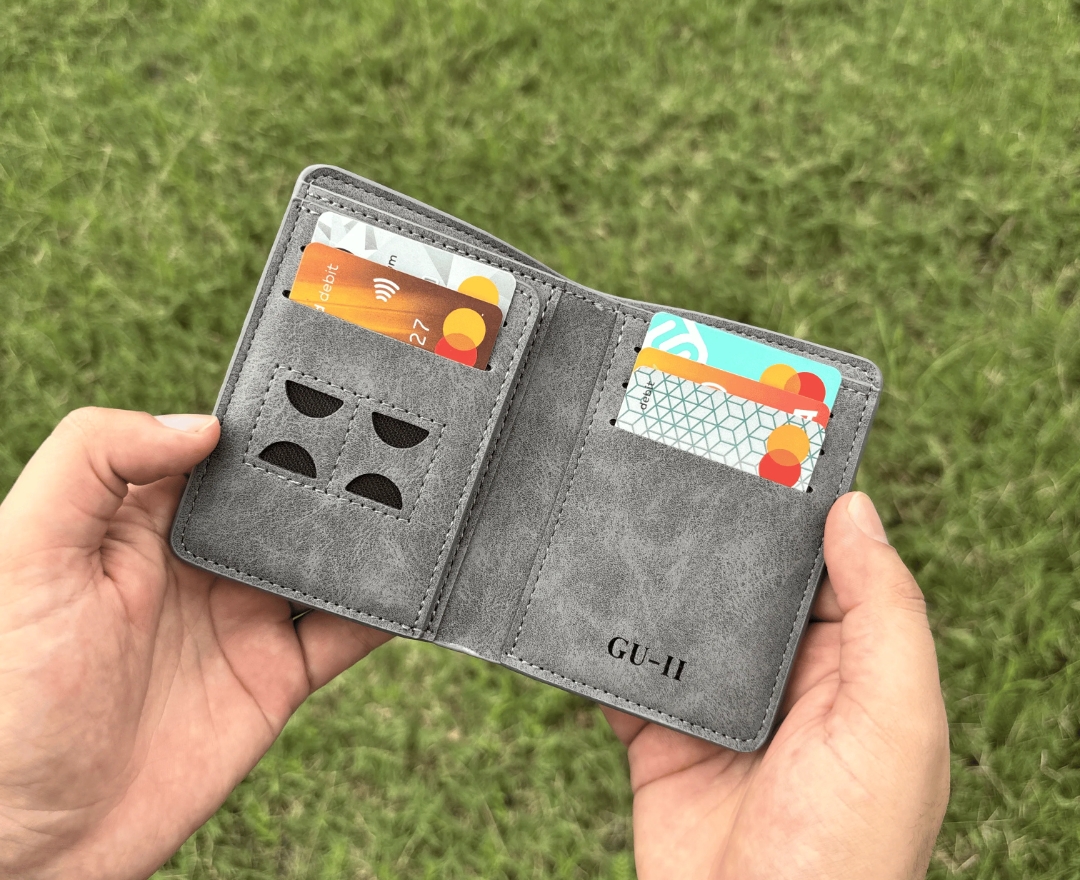 Premium Grain-Textured PU Leather Ultra-Slim Bifold with Quick-Access Card Slots Wallet for Men - Compact Gentleman Purse