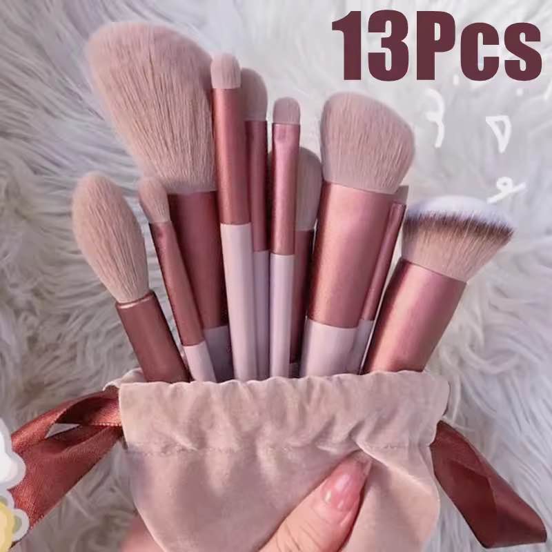 Makeup Brushes 13 PCS Set Eye Shadow Foundation Women Cosmetic Brush Eyeshadow Blush Beauty Soft Make Up Tools Bag