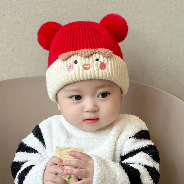 Baby Bobble Hat Cap Kids Pom Pom Beanies Cap Infinat Bonnet Accessories For Baby Boys & Girls (0-to 2.5 years)