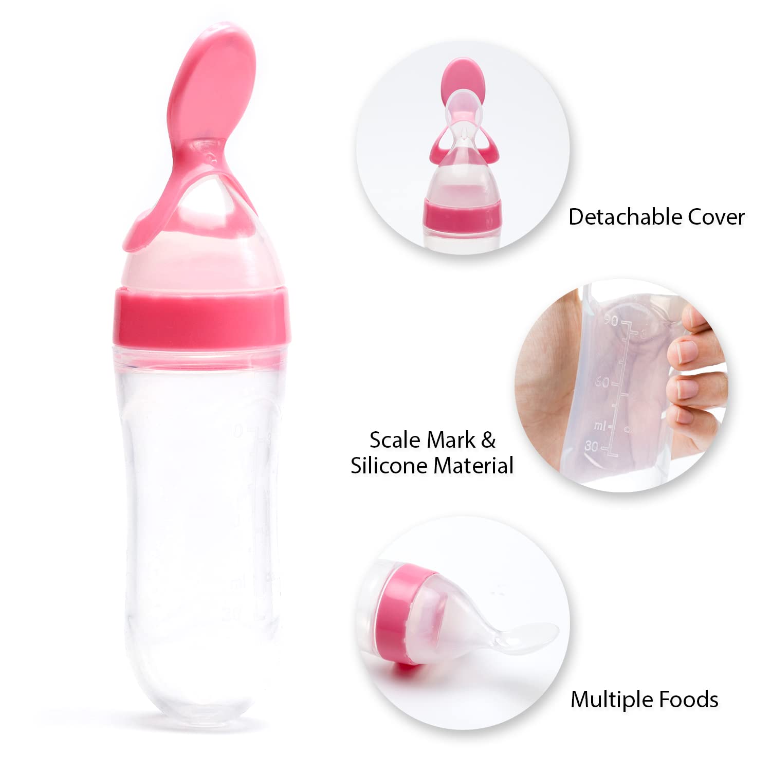 Baby Fruit Feeder Pacifier - 3 Pack | 2 Frozen Fruit Teething Pacifier & 1 Baby Food Spoon Feeder | Baby Silicone Feeder Pacifier | Teething Feeder, Baby Food Feeder Fruit Pacifier