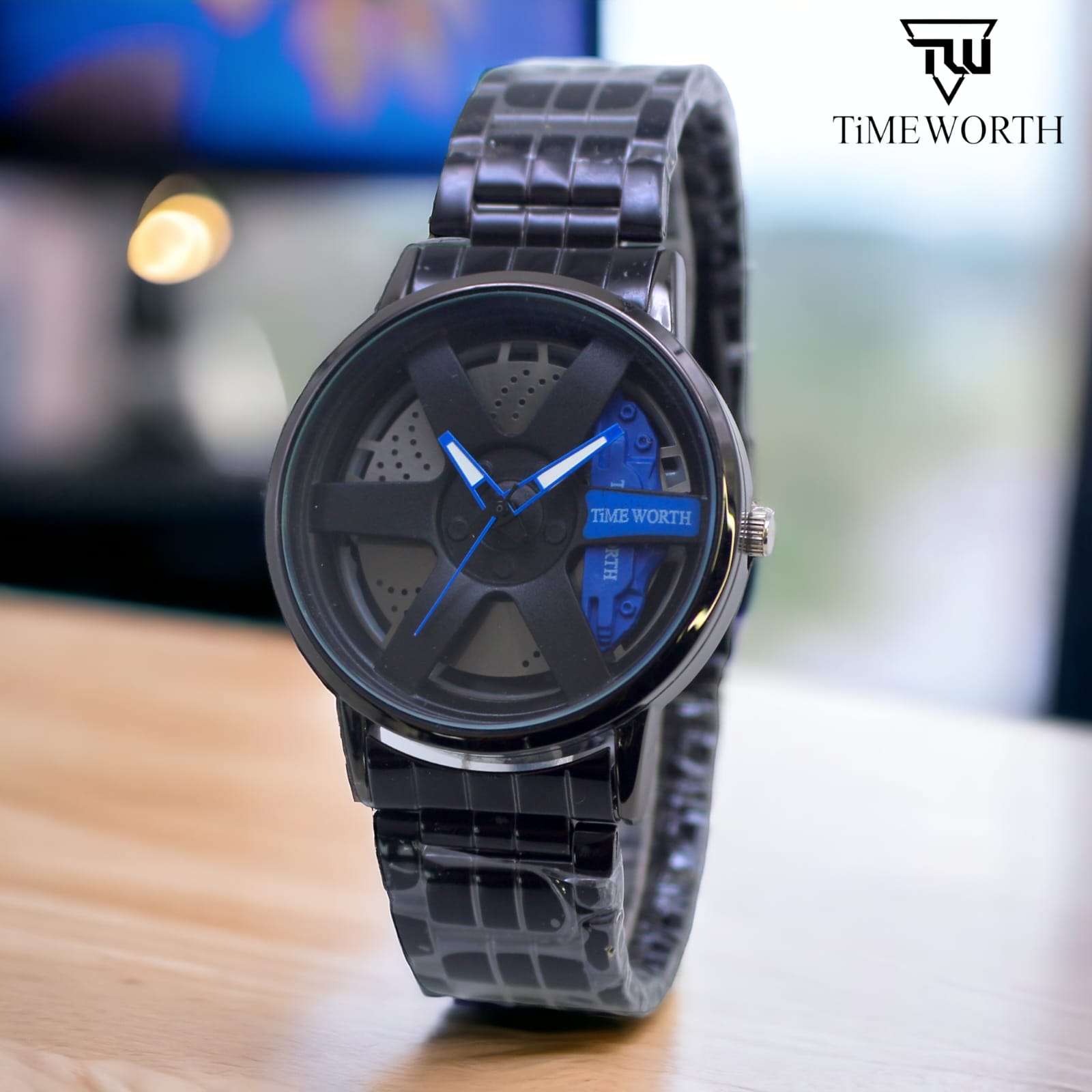 Trending Rim Men Quartz Watch for Waterproof Vacuum Plating Strap with Car Wheel Rim Hub Design Sport Automatic Wrist watch