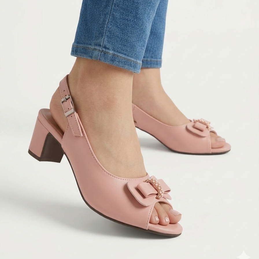 Metro Women French Heel Sandals for Eid Collection Block Heel Sandals for Ladies