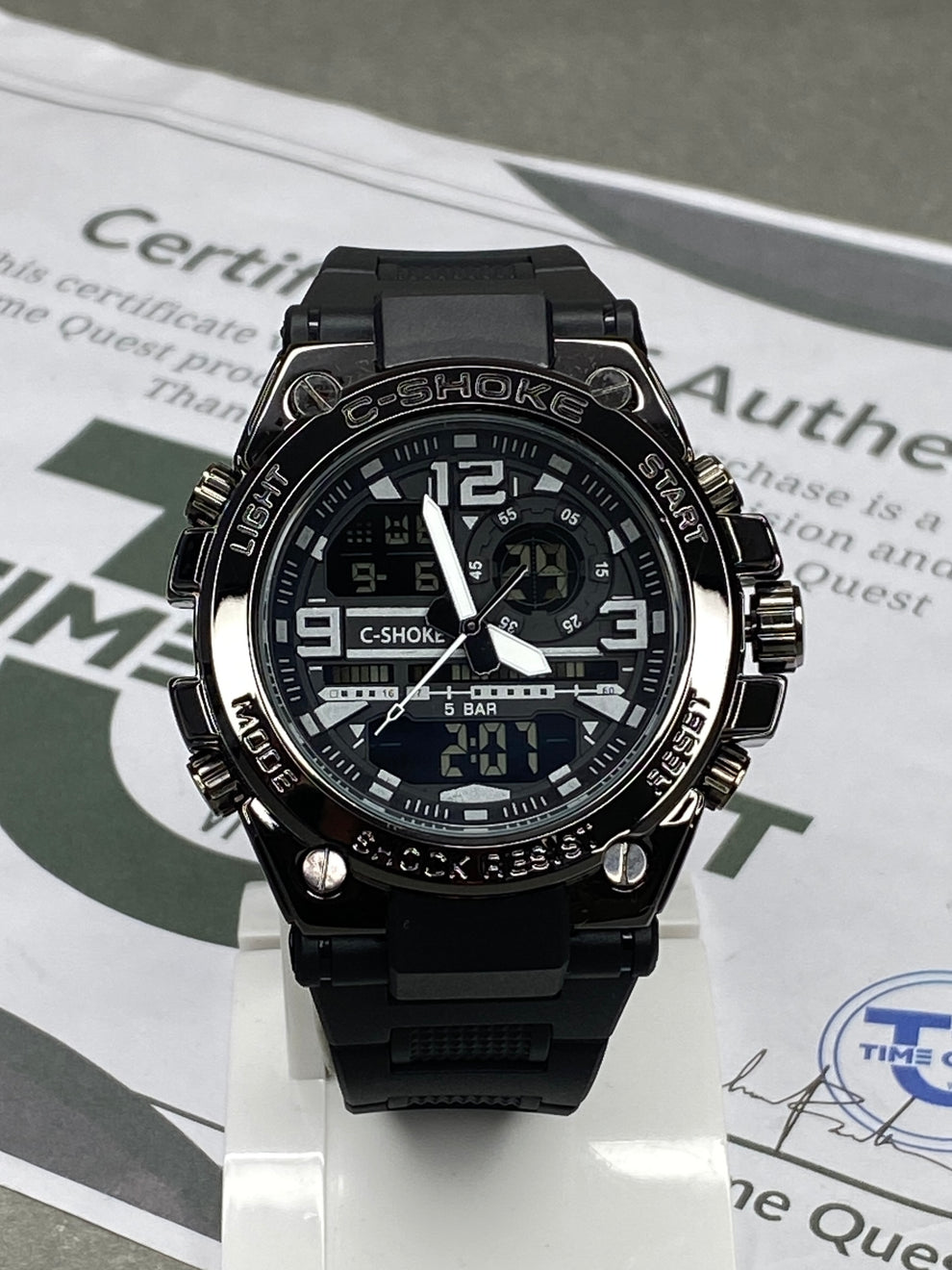 Men’s Sports Watch – Analog Digital Dual Display – Shock Resistant Military Outdoor Wrist Watch