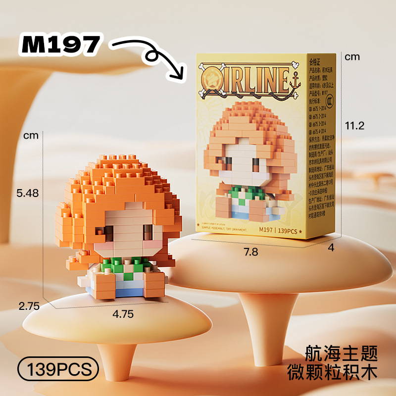 ONE PIECE Sun God Nika Luffy Micro Building Block Chopper Ace Buggy 3D Anime Model Assembly Mini Bricks Figure Toys For