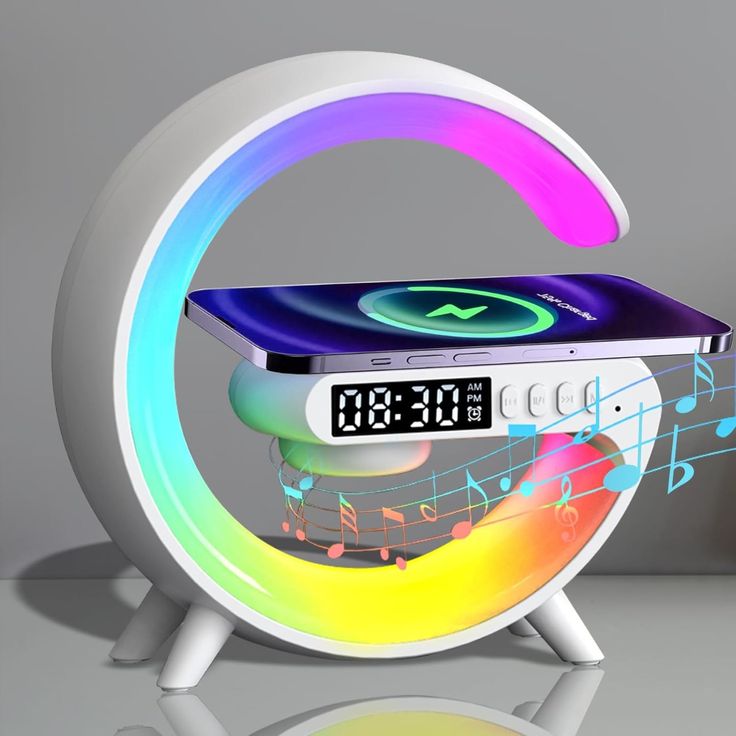 LED Wireless Charging Bluetooth Speaker Night Light – Smart Desk Lamp ...