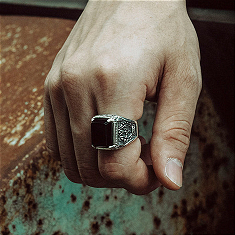 New 925 Silver Vintage Men Big Ring for Man Women Sterling-silver Wedding Simple Jewelry Engagement  Fashion Party Ring