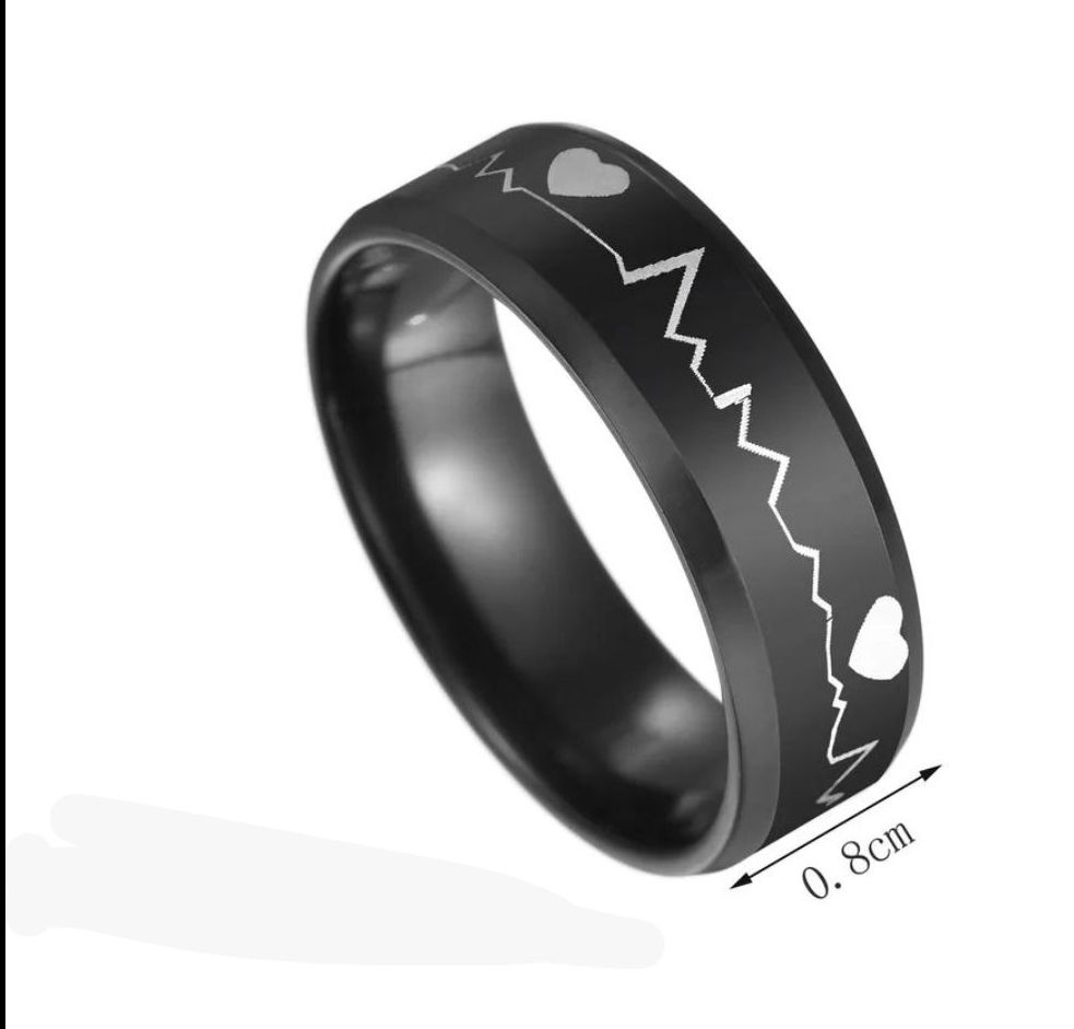 3PS/HOT SELLING  JEWELRY DEAL FOR MEN /WOMEN -TOP FASHION HIGH QUALITY SIX SIDED NATURAL BLACK PERSIAN STON PANDANT/ LOKCKET +STAINLESS STEEL BLACK TITANIUM HEART BEAT RING+ NATURAL BLACK BEADS BRACLET FOR BOYS AND GIRLS -FASION JEWELRY FOR UNISEX