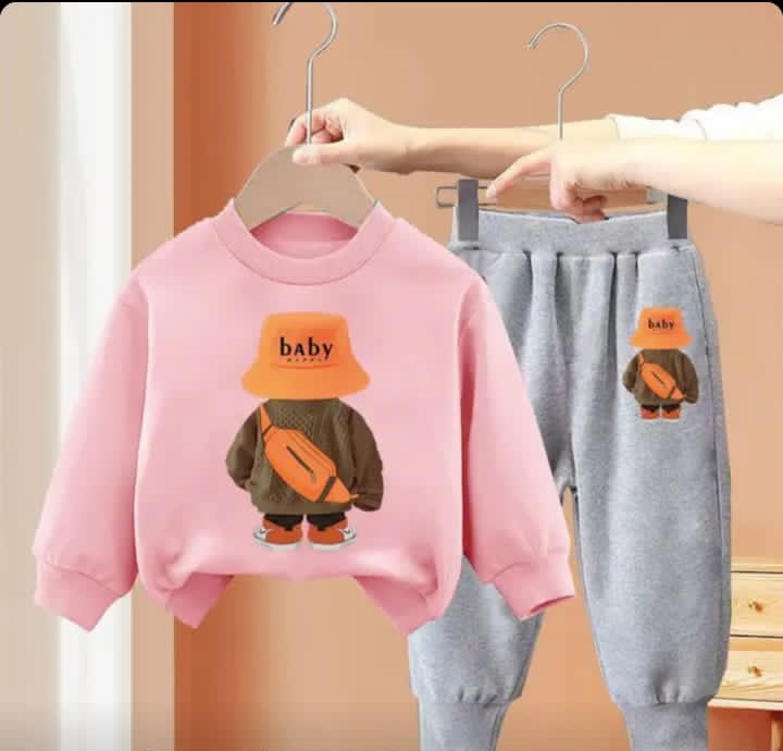‎Sweatshirt And Pajama/Trousers For Kids Baby Boys And Baby Girls Imported Comfy Winter Warm Top Clothes Sets Dresses Outfit Traksuit